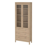 Madrid China Cabinet 2 Glass Doors with 3 Drawers