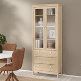 Madrid China Cabinet 2 Glass Doors with 3 Drawers