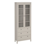 Madrid China Cabinet 2 Glass Doors with 3 Drawers