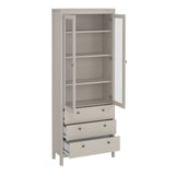 Madrid China Cabinet 2 Glass Doors with 3 Drawers