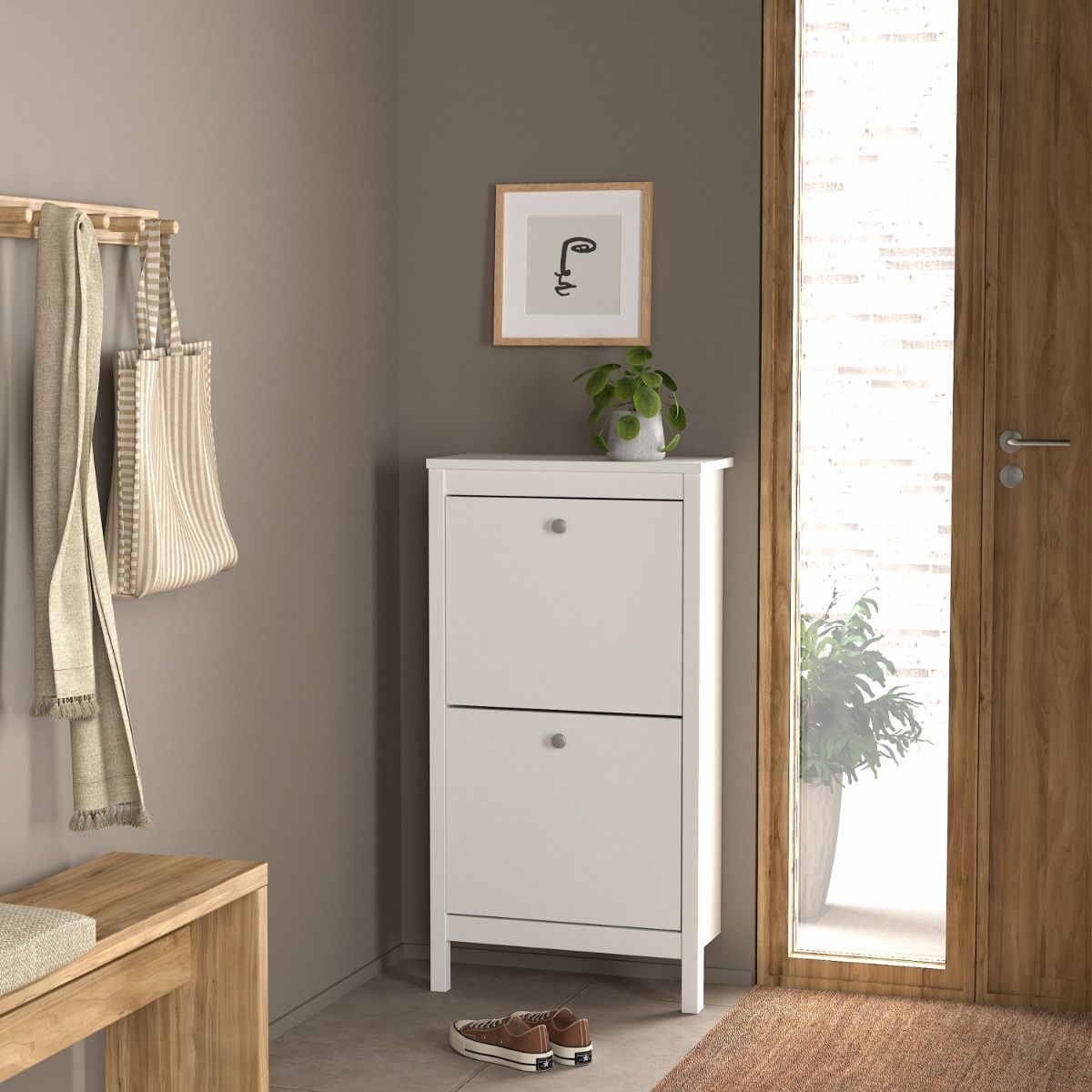 Madrid Shoe Cabinet 2 Flip Down Doors
