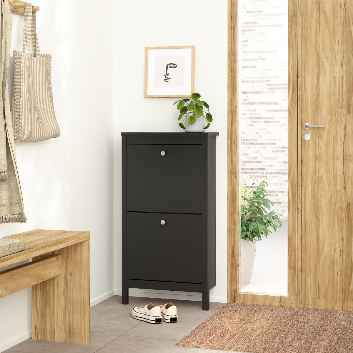 Madrid Shoe Cabinet 2 Flip Down Doors