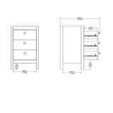 Madrid Bedside Table 3 Drawers