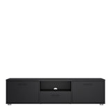 Media TV Unit with 2 Doors and 1 Drawer in Black (147cm)
