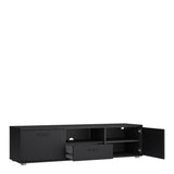 Media TV Unit with 2 Doors and 1 Drawer in Black (147cm)