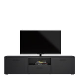 Media TV Unit with 2 Doors and 1 Drawer in Black (147cm)