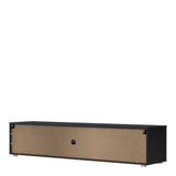 Media TV Unit with 2 Doors and 1 Drawer in Black (177cm)