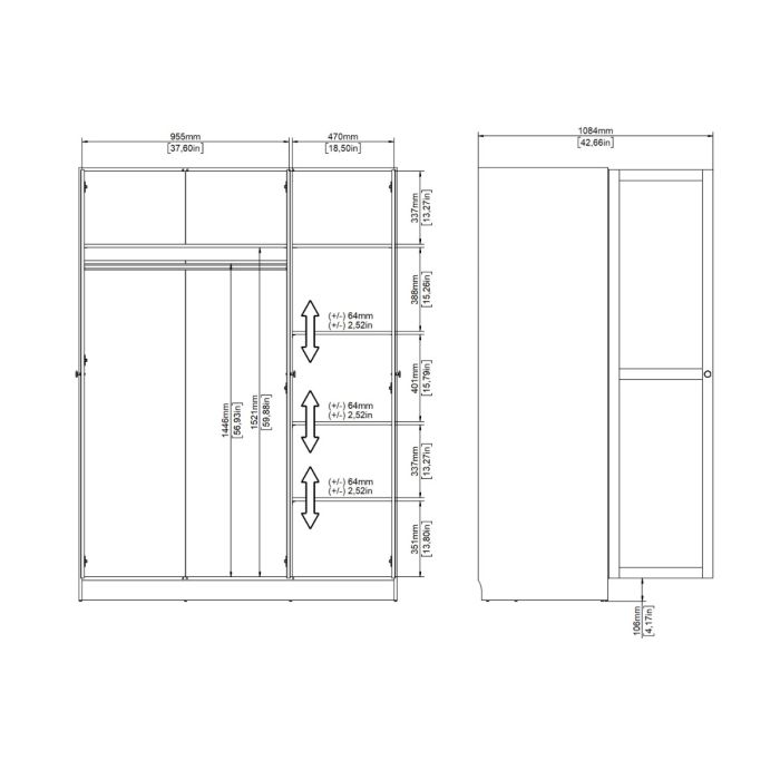 Brande Wardrobe with 3 Frame Doors