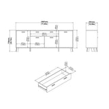Ikast Sideboard 4 Doors 1 Drawer in Jackson Hickory and White