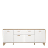Ikast Sideboard 4 Doors 1 Drawer in Jackson Hickory and White