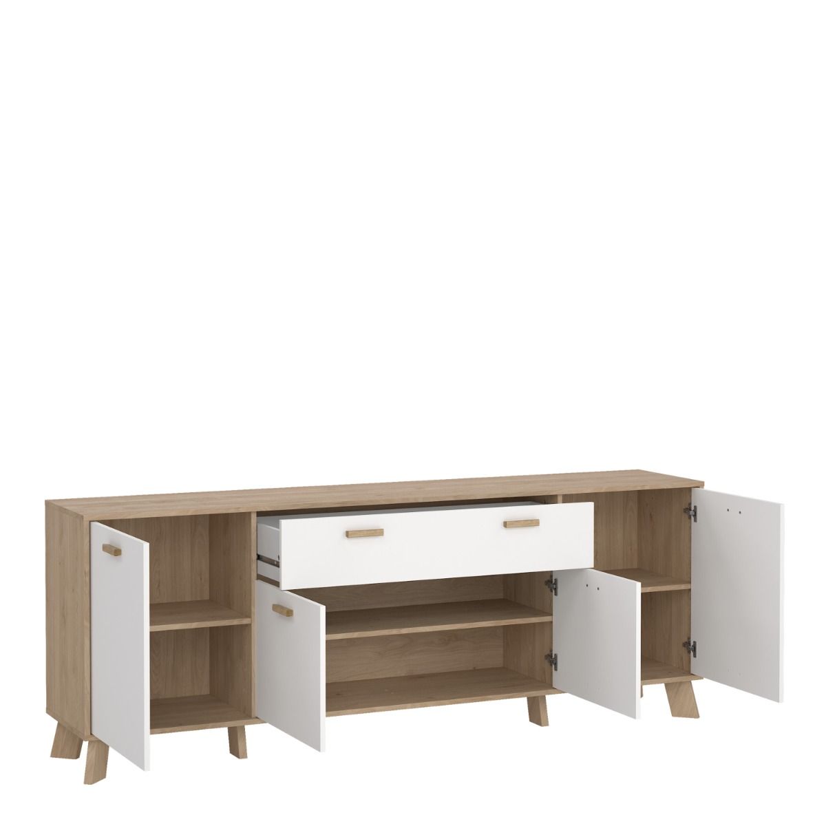 Ikast Sideboard 4 Doors 1 Drawer in Jackson Hickory and White