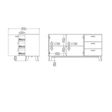 Ikast Sideboard 2 Doors 3 Drawers in Jackson Hickory and White