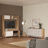 Ikast Sideboard 2 Doors 3 Drawers in Jackson Hickory and White