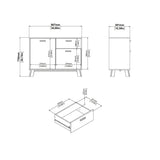 Ikast Sideboard 2 Doors 1 Drawer in Jackson Hickory and White