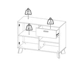 Ikast Sideboard 2 Doors 1 Drawer in Jackson Hickory and White