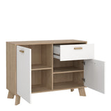 Ikast Sideboard 2 Doors 1 Drawer in Jackson Hickory and White
