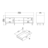 Ikast TV Unit 1 Door 2 Drawers in Jackson Hickory and White