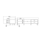 Ikast TV Unit 1 Door 2 Drawers in Jackson Hickory and White