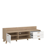 Ikast TV Unit 1 Door 2 Drawers in Jackson Hickory and White