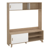Ikast TV Wall Unit 2 Sliding Doors in Jackson Hickory and White