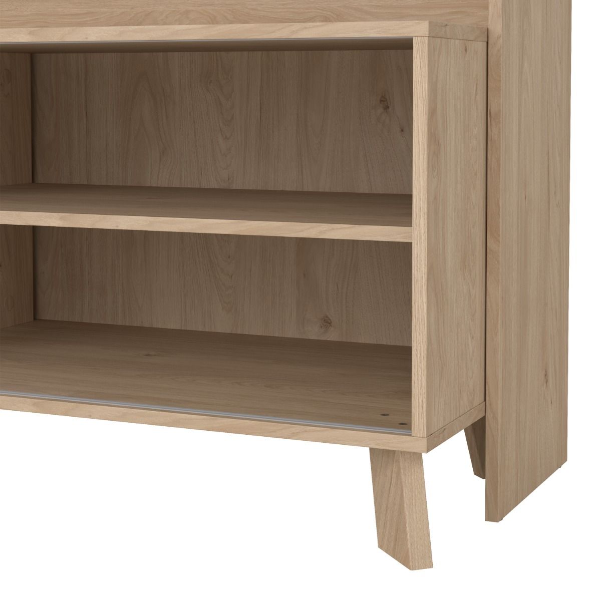 Ikast TV Wall Unit 2 Sliding Doors in Jackson Hickory and White