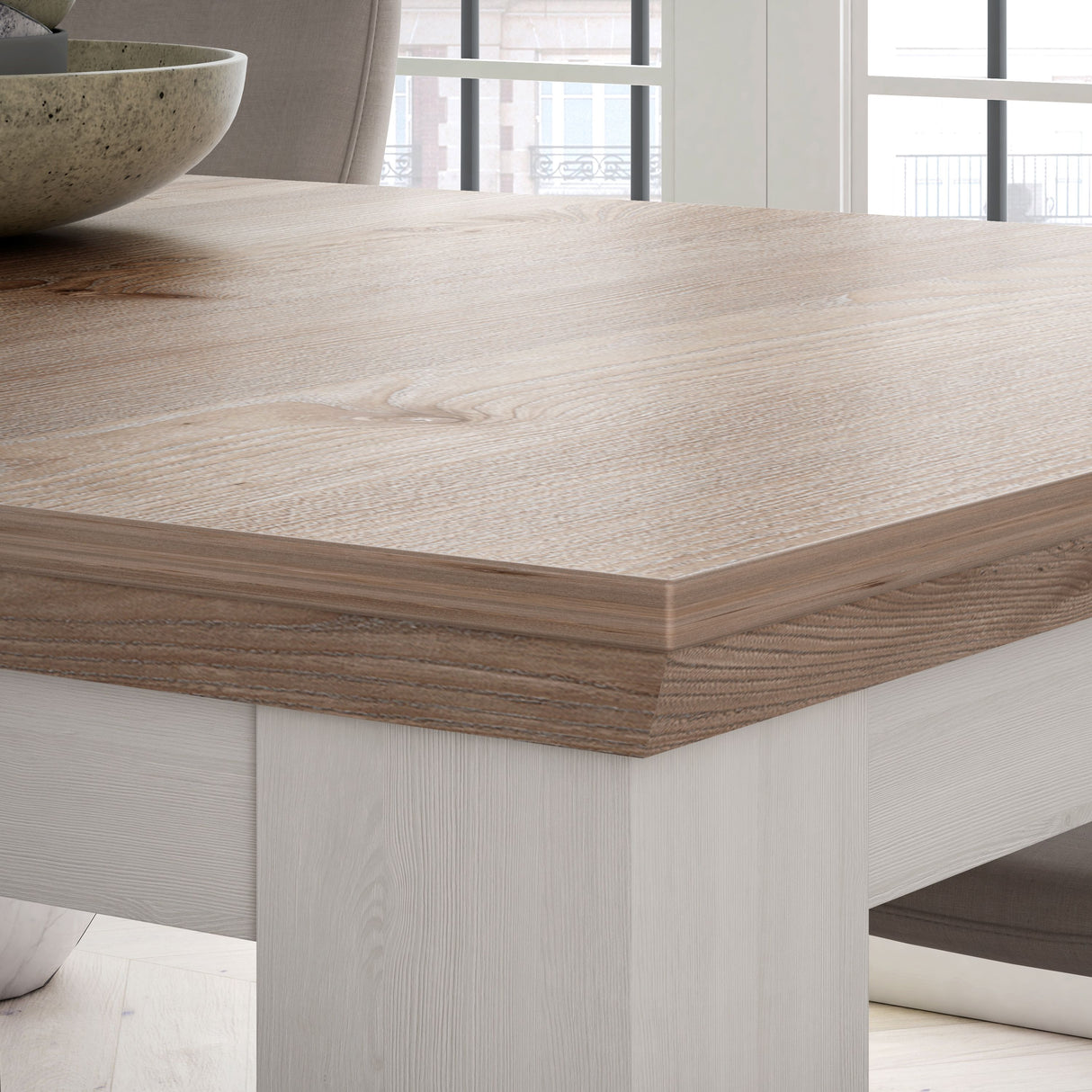 Illopa Extending Dining Table in Brown Nelson/Snowy Brown 160-207cm