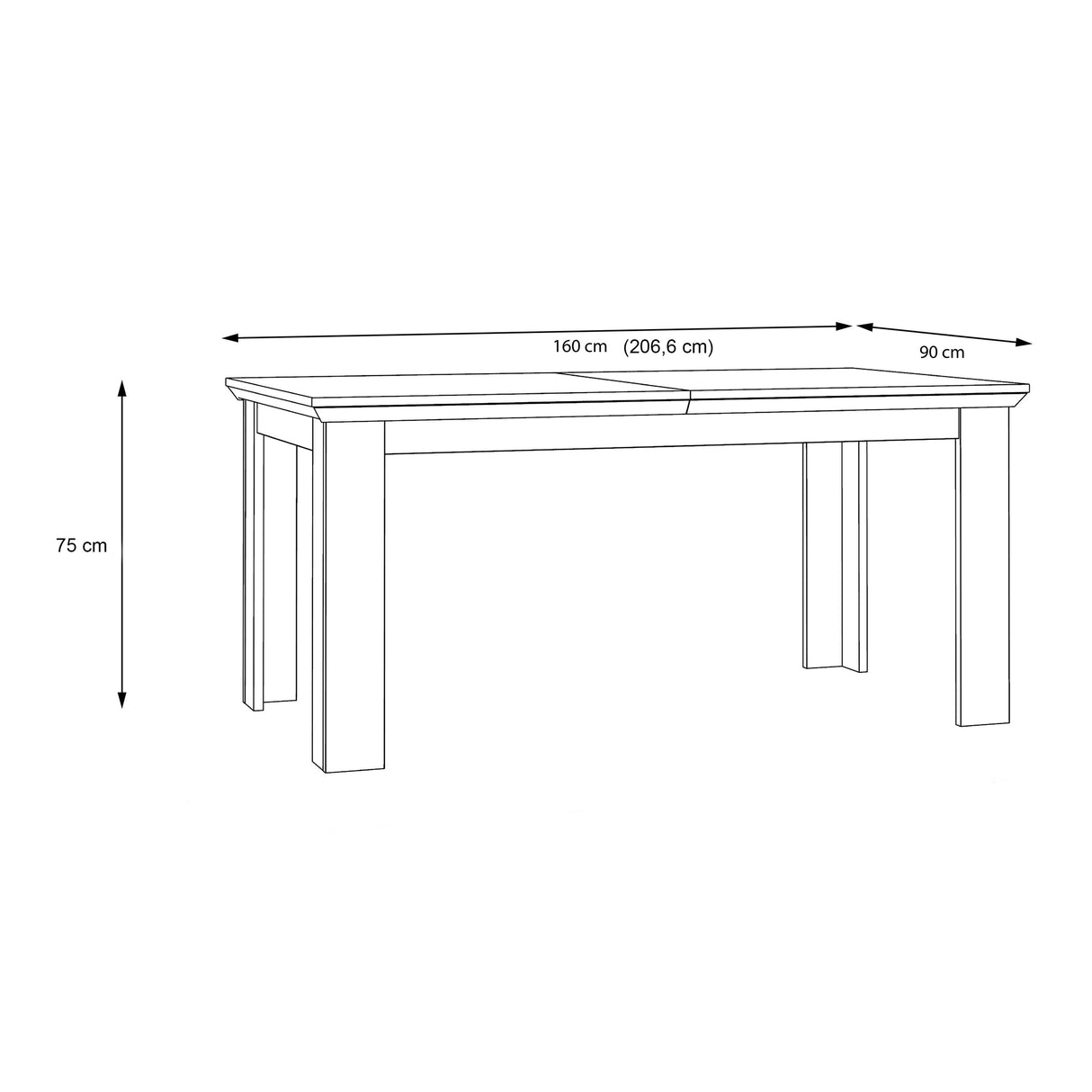 Illopa Extending Dining Table in Brown Nelson/Snowy Brown 160-207cm