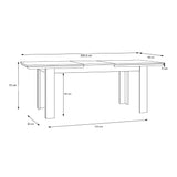 Illopa Extending Dining Table in Brown Nelson/Snowy Brown 160-207cm