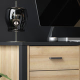 High Rock Desk in Matt Black/Riviera Brown