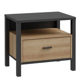 High Rock Bedside in Matt Black/Riviera Brown