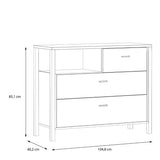 High Rock Chest of 3 Drawers in Matt Black/Riviera Brown