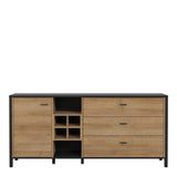 High Rock (Large) Sideboard in Matt Black/Riviera Brown