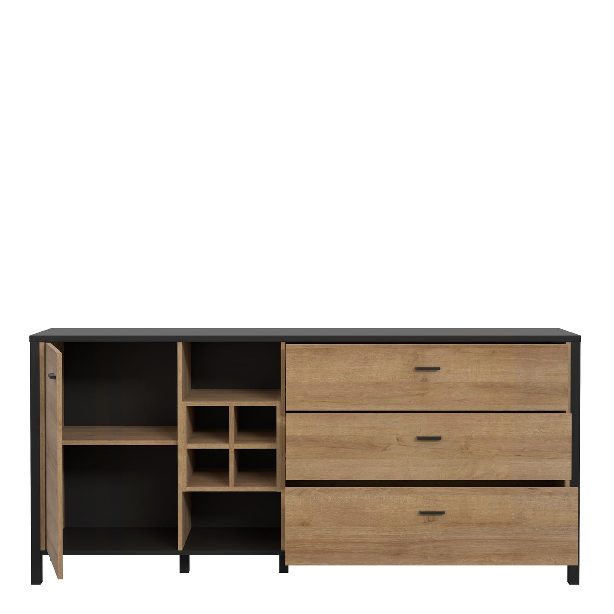 High Rock (Large) Sideboard in Matt Black/Riviera Brown