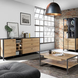 High Rock (Large) Sideboard in Matt Black/Riviera Brown