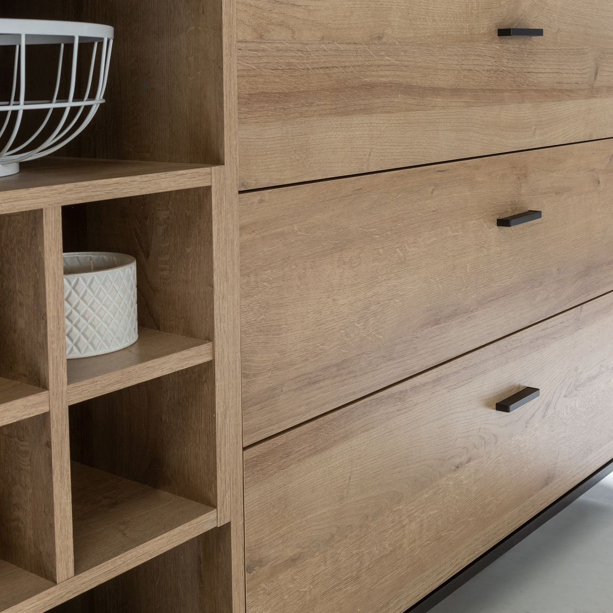 High Rock (Large) Sideboard in Matt Black/Riviera Brown