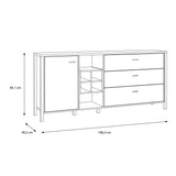 High Rock (Large) Sideboard in Matt Black/Riviera Brown