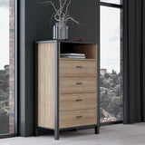 High Rock Chest of 4 Drawers in Matt Black/Riviera Brown