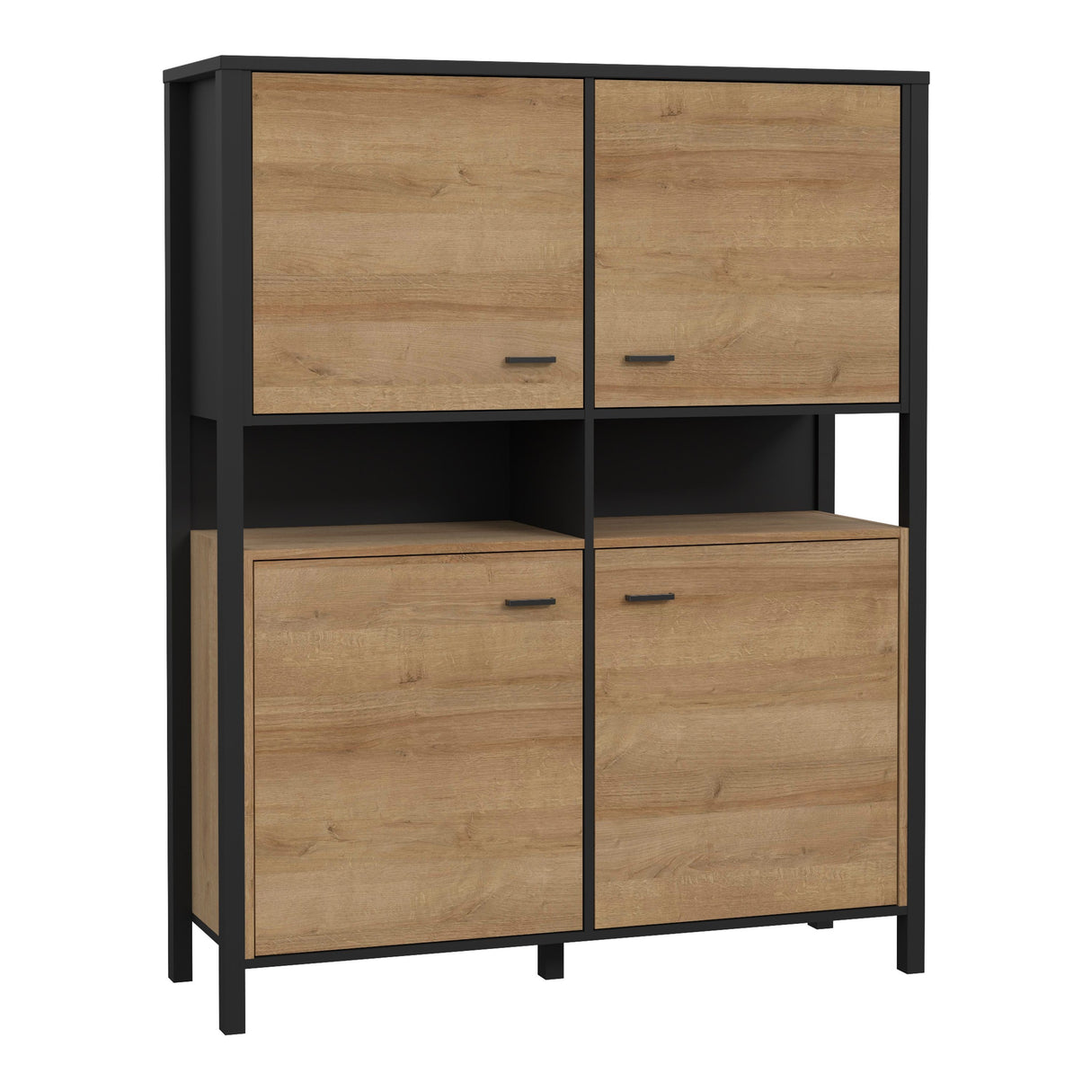 High Rock Storage Cabinet in Matt Black/Riviera Brown