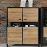 High Rock Storage Cabinet in Matt Black/Riviera Brown