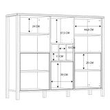 High Rock Wide Shelf Unit in Matt Black/Riviera Brown With 3 Drawers