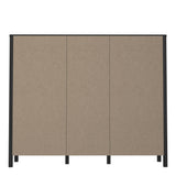 High Rock Wide Shelf Unit in Matt Black/Riviera Brown With 3 Drawers