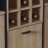 High Rock Wide Shelf Unit in Matt Black/Riviera Brown With 3 Drawers