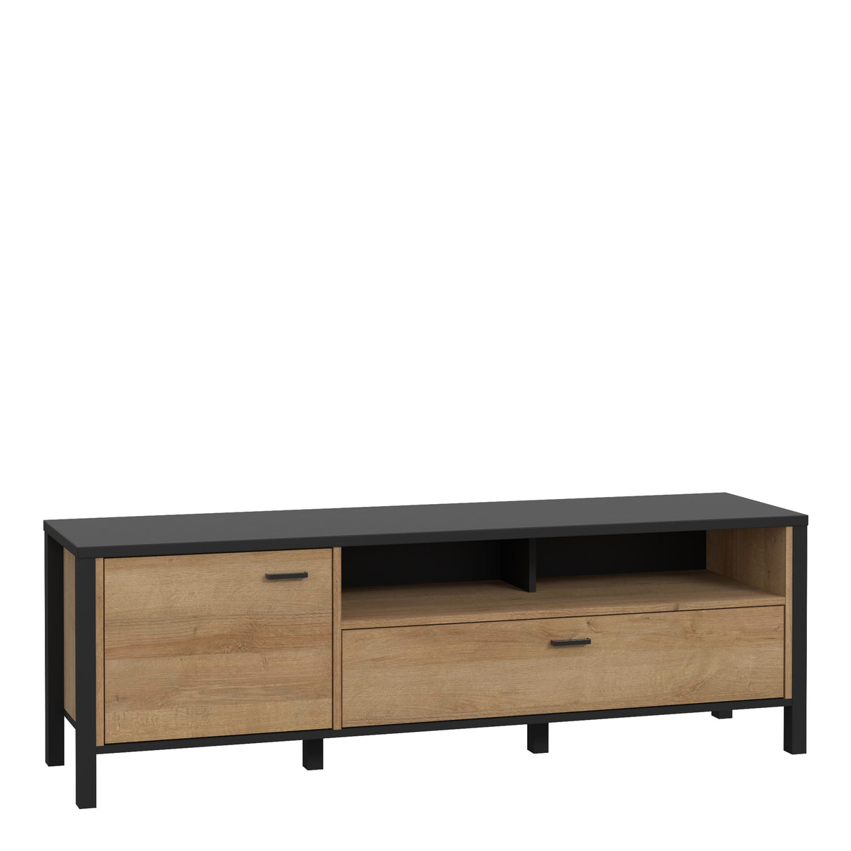 High Rock TV Unit in Matt Black/Riviera Brown