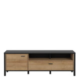 High Rock TV Unit in Matt Black/Riviera Brown