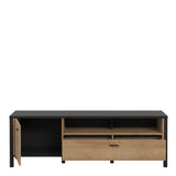 High Rock TV Unit in Matt Black/Riviera Brown