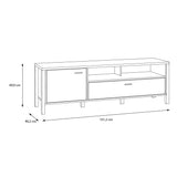 High Rock TV Unit in Matt Black/Riviera Brown