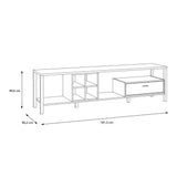 High Rock Wide TV Unit in Matt Black/Riviera Brown