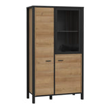 High Rock Small Display Cabinet in Matt Black/Riviera Brown