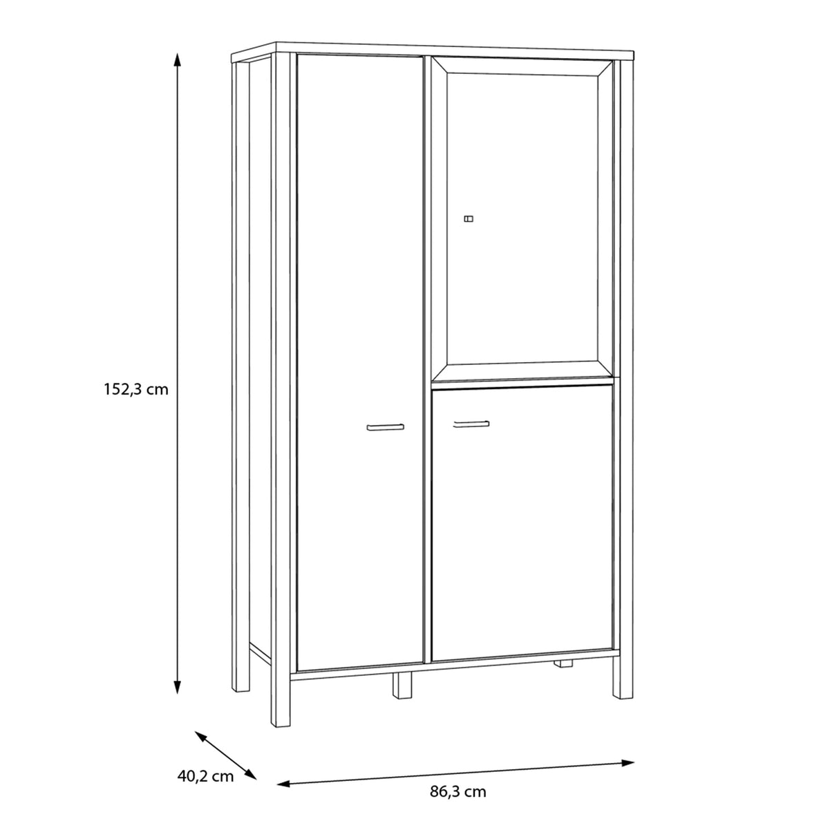 High Rock Small Display Cabinet in Matt Black/Riviera Brown