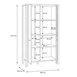 High Rock Small Display Cabinet in Matt Black/Riviera Brown